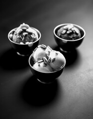 Delicious ice cream dessert bowls