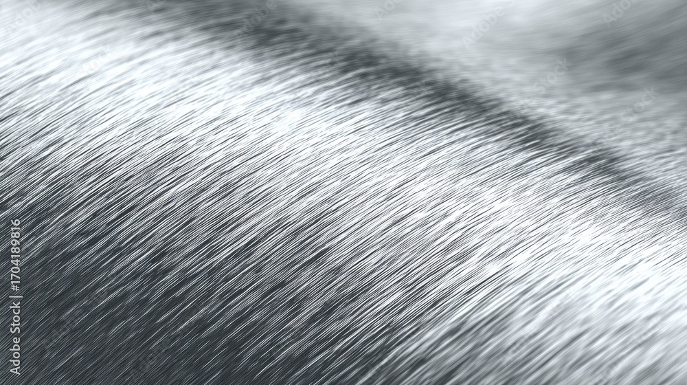 Poster close up of shiny silver metal surface displaying smooth texture and reflections in light captured d