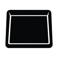 Black minimalist tray, useful object with simple design and rounded corners