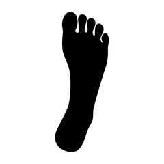 Black Silhouette of a Human Foot Standing on White Background Art