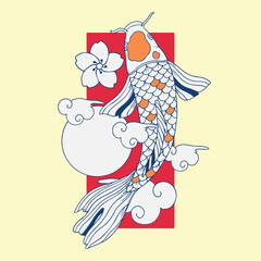 fish koi vector design illustration