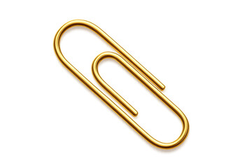 Obraz premium Golden Paperclip on Transparent Background Representing Security and Attachment