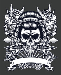 samurai vector design illustration