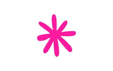 Fototapeta premium pink flower symbol doodle.