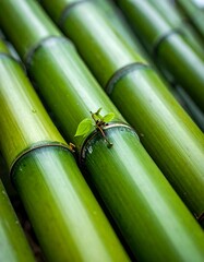 Fototapeta premium Green bamboo stalks close-up