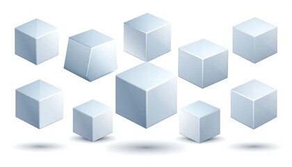 3D  cubes in various angles