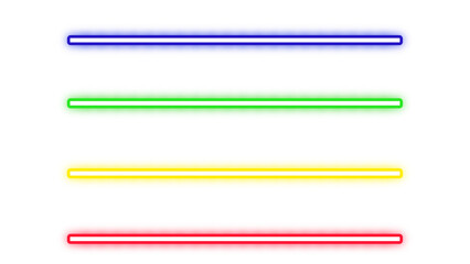 Obraz premium A graphic representation of four colorful lightsabers arranged horizontally on a black background png