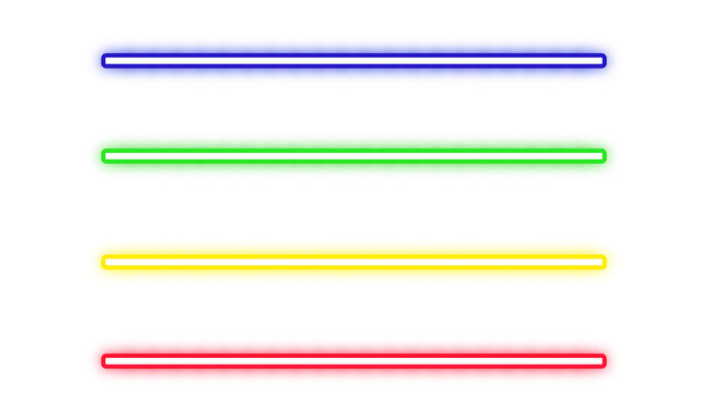 A graphic representation of four colorful lightsabers arranged horizontally on a black background png