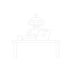 Minimal AI Robot Vector Illustration  Artificial Intelligence Chatbot Design