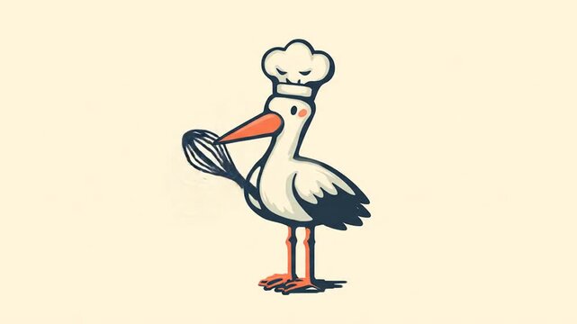 Stork chef illustration