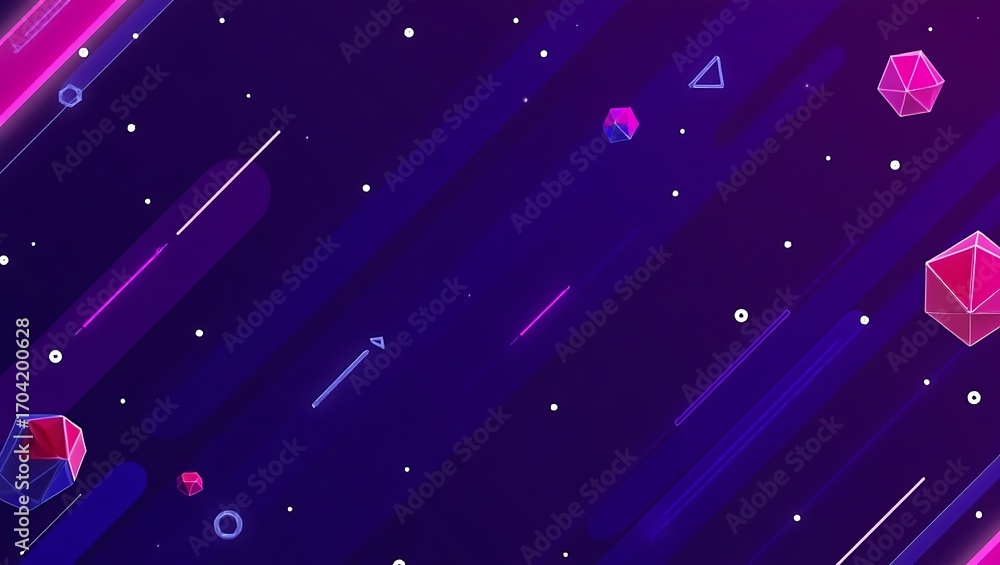 Aufkleber abstract futuristic background with geometric shapes. a dynamic digital design with glowing purple a