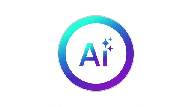 Generative Ai button animation. Artificial intelligence and machine learning technology concept. Seamless looping