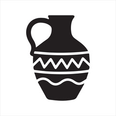 Regional Pottery icon silhouette vector with white background