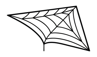 Abstract Black and White Spiderweb Kite Design Illustration