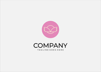 A clean and elegant winged circle logo with minimalist outline design. Perfect for beauty brands, wellness, spiritual projects, fashion, creative businesses, or any professional branding.