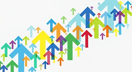 Colorful Upward Arrows Growth Chart in Modern Style for Business and Innovation