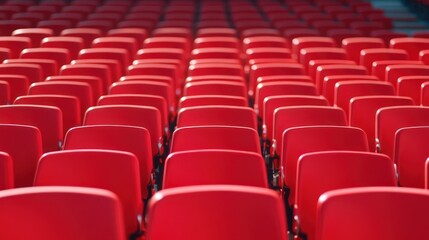 Obraz premium Empty red stadium seats
