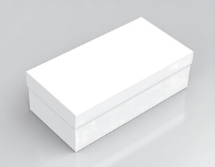 Fototapeta premium Blank white shoebox on gray background