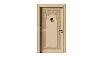 wooden door isolated on white
