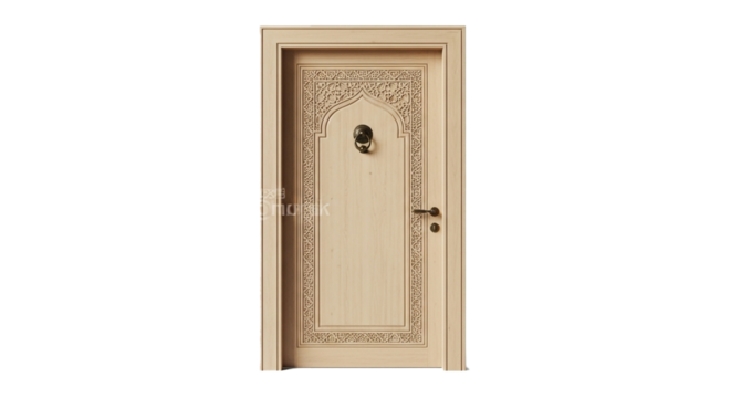 wooden door isolated on white