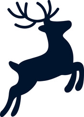 Silhouette of Leaping Reindeer
