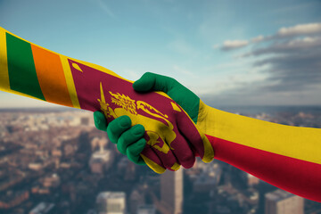 Shaking hands Sri Lanka and_Benin