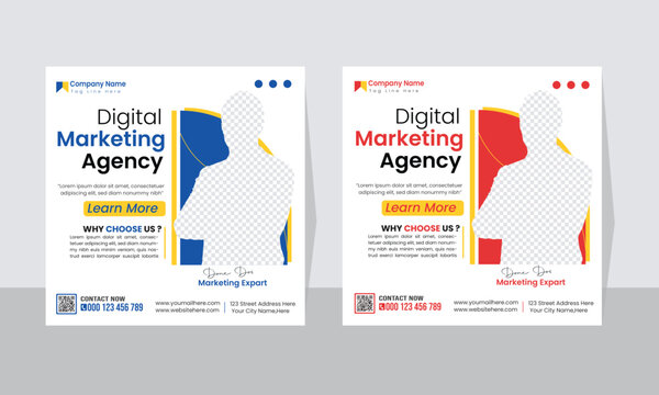 Corporate Marketing Agency Social Media Banner & Post Layout Template