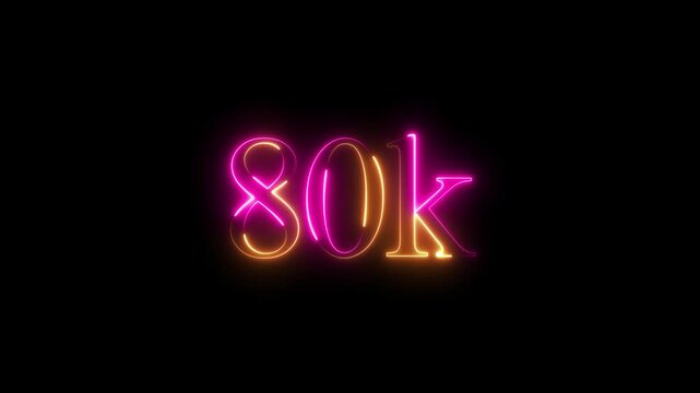 80k subscribars icon animation .4k video