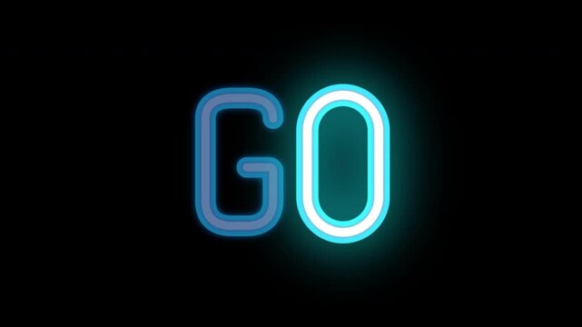 glow Countdown Animation 5 to 1 with Go, 4k video