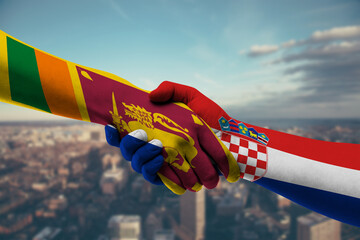 Shaking hands Sri Lanka and_Croatia