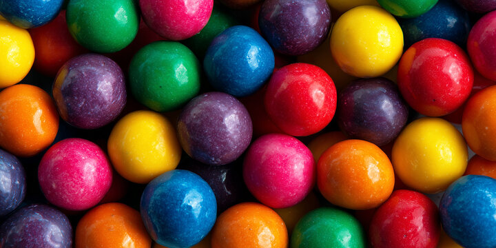 Colorful gumballs close-up background