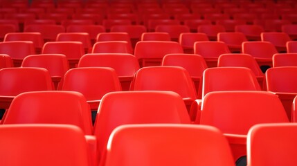 Fototapeta premium Rows of empty red stadium seats