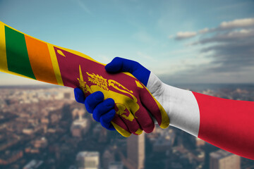Shaking hands Sri Lanka and_France
