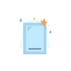 Sparkling clean mirror reflecting a bright star of cleanliness