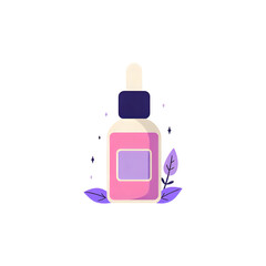 Vibrant bottle of skincare serum with botanical accents