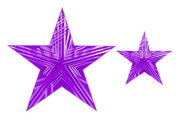 Obraz premium crumpled purple star pattern stickers separated isolated on white background, png, ai generated.