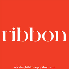 Unique decorative ribbon style alphabet display font vector illustration
