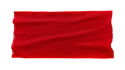 Obraz premium red crumpled torn tape isolated on white background, png, ai generated.