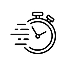 Clock icon in line style. Time symbol, fast vector illustration