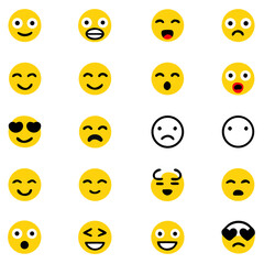 Fototapeta premium Social media emoticons vector set, Emoji pack,