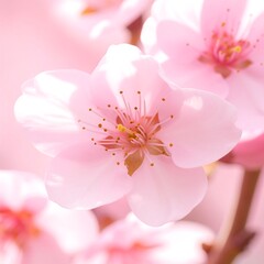 Close-up of delicate, light pink blossoms