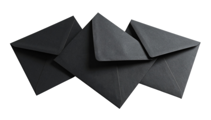 Vector art of black origami paper envelope design on a blank White background
