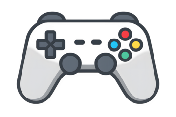 Flat cartoon video game controller illustration