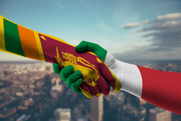 Shaking hands Sri Lanka and_Italy