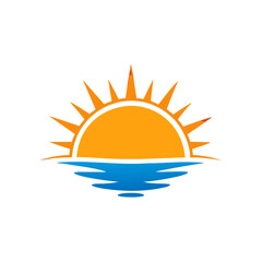 sunset logo icon vector design template