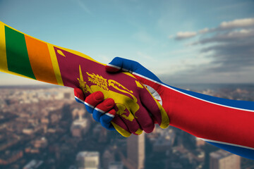 Shaking hands Sri Lanka and_Korea, North-2