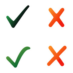 check mark icon set in green and red color,