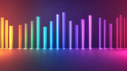 Colorful neon bars abstract background