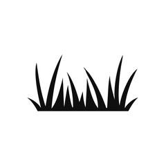 Black lawn grass icon vector design template. Isolated on white background.