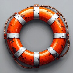 Rusty orange life preserver